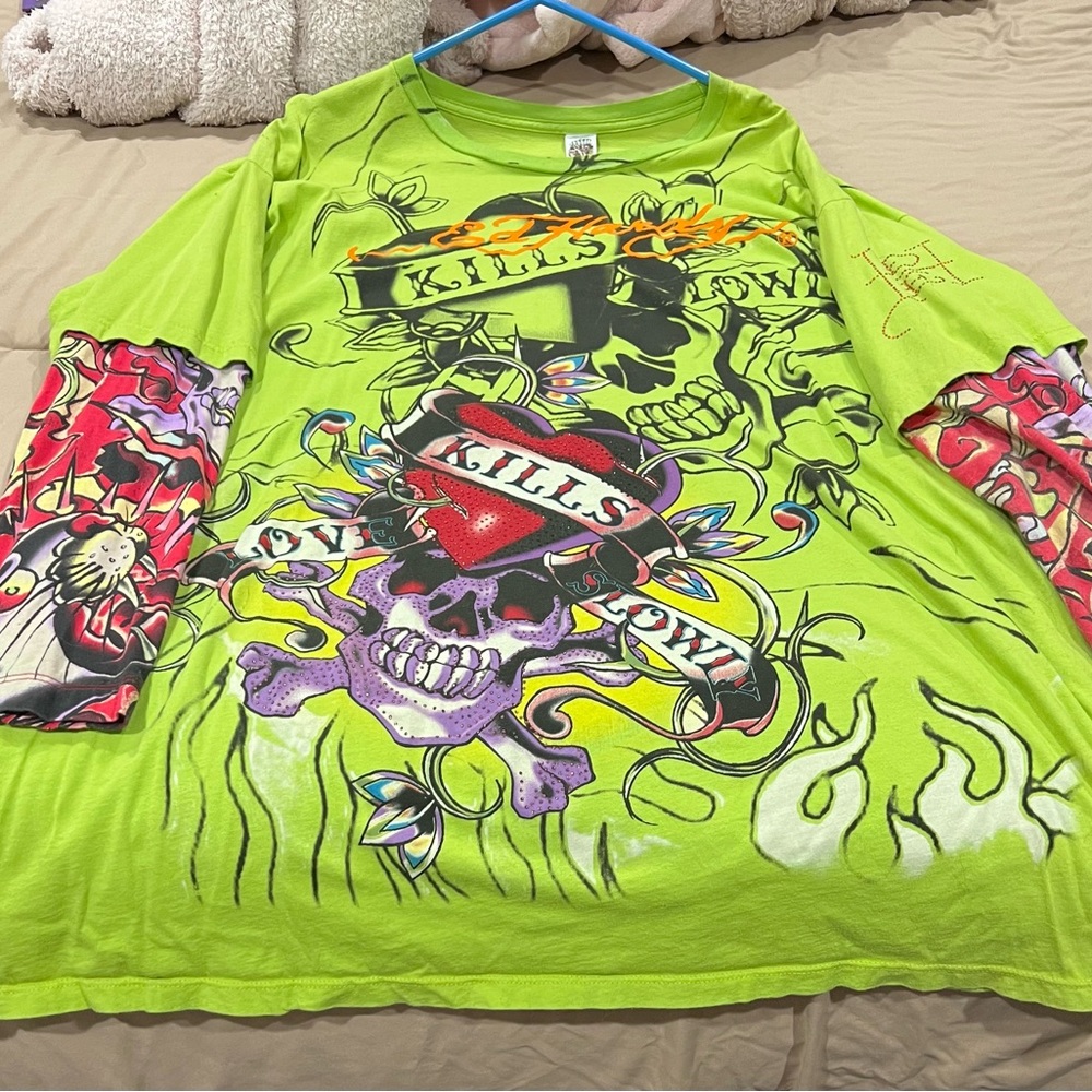 Ed Hardy tshirt with tattoo sleeves